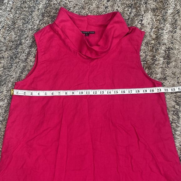 Preston & York sleeveless tunic length cow neck 100% linen top size large - Picture 7 of 8